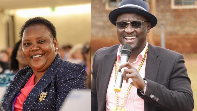 Composite Image of MP Edward Muriu and CS Florence Bore.